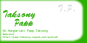 taksony papp business card